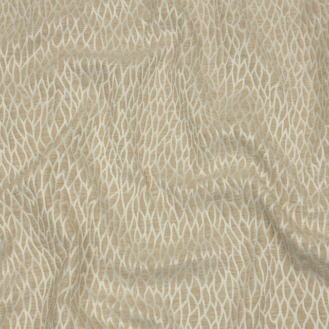 Recycled Polyester Drapery Jacquard - Champagne Stepping Stones - British Imported