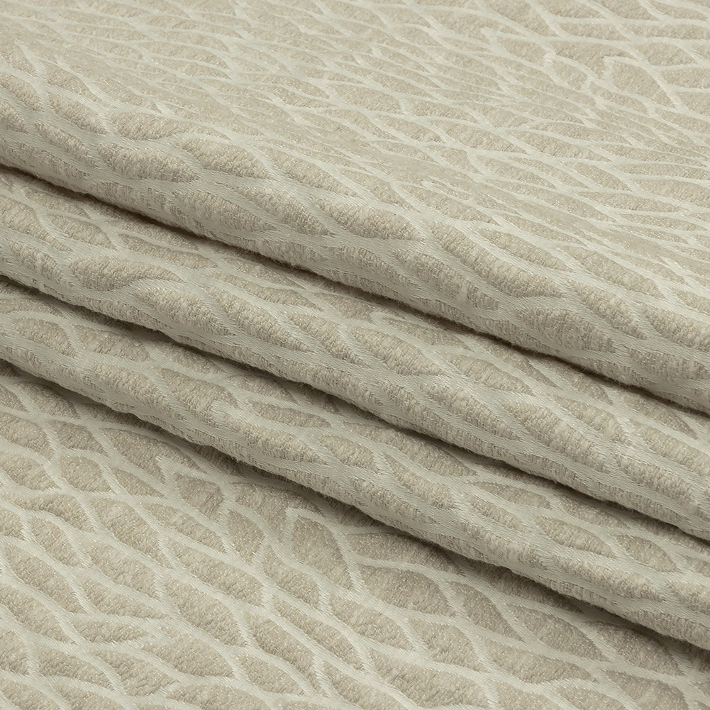 Recycled Polyester Drapery Jacquard - Ivory Stepping Stones - British Imported