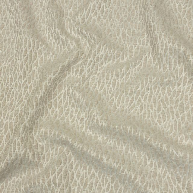 Recycled Polyester Drapery Jacquard - Ivory Stepping Stones - British Imported