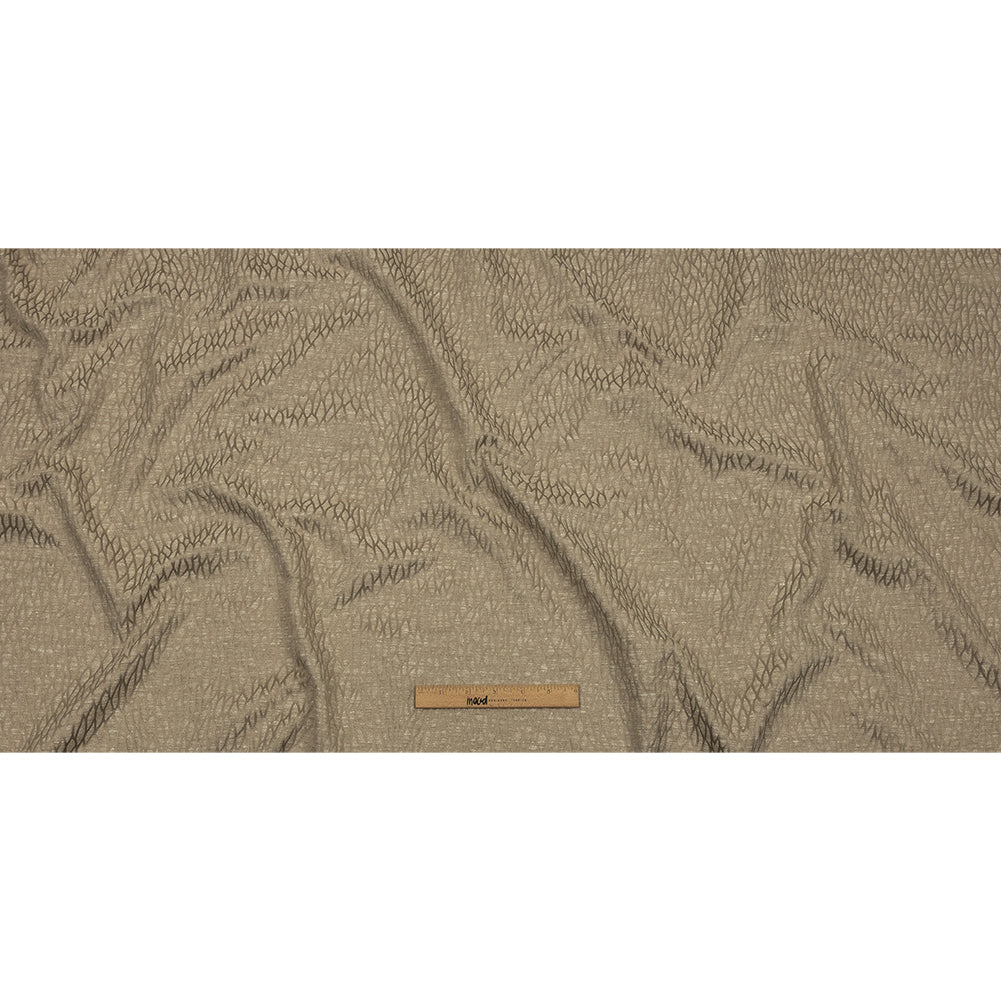 Recycled Polyester Drapery Jacquard - Latte Stepping Stones - British Imported