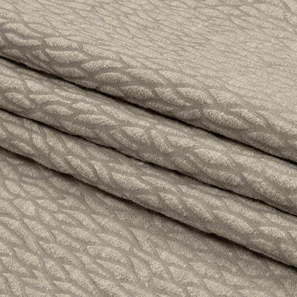 Recycled Polyester Drapery Jacquard - Silver Stepping Stones - British Imported