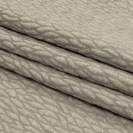 Recycled Polyester Drapery Jacquard - Silver Stepping Stones - British Imported