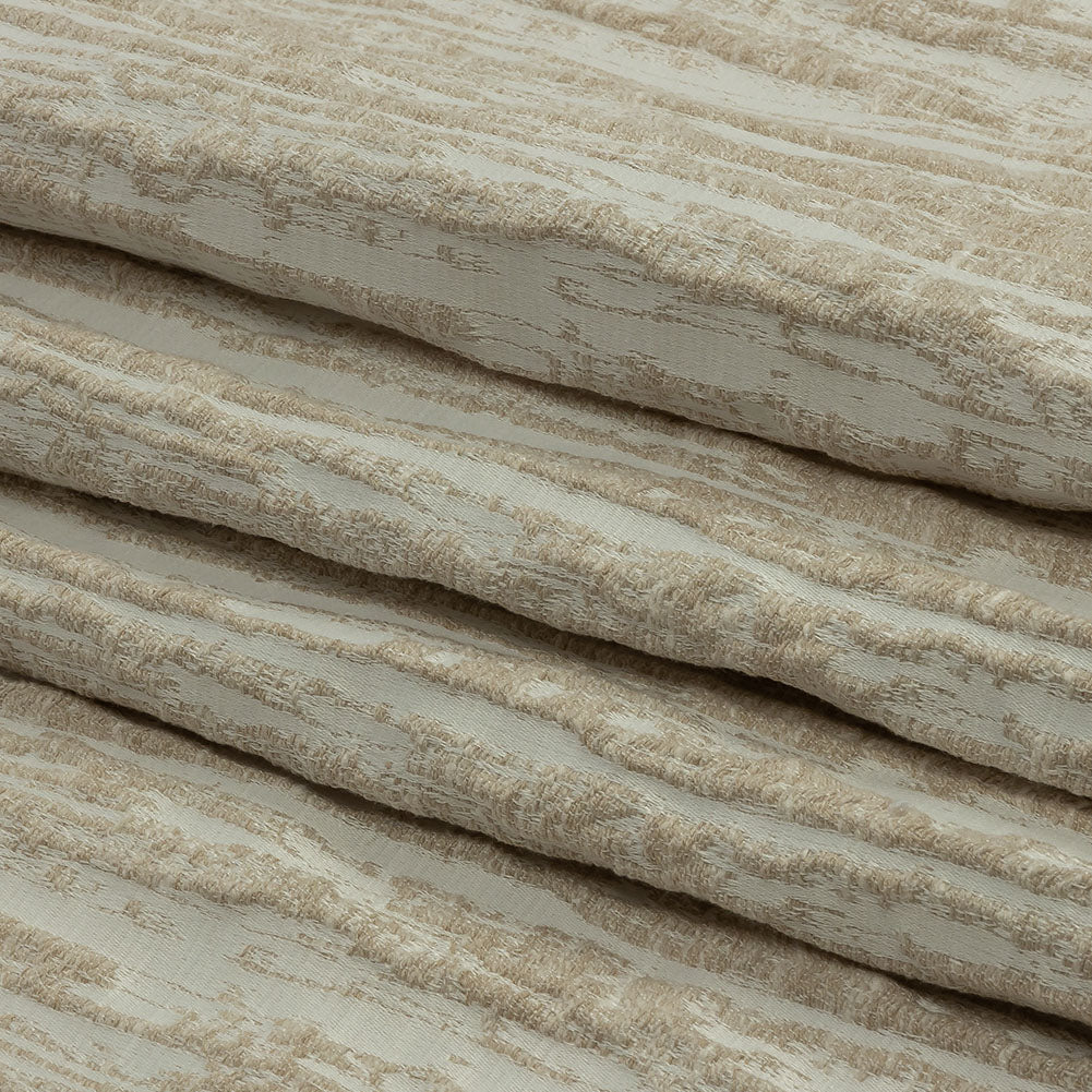 Recycled Polyester Drapery Jacquard - Champagne Striated - British Imported