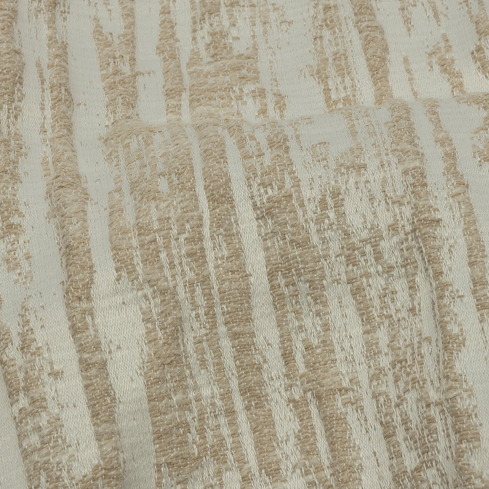 Recycled Polyester Drapery Jacquard - Champagne Striated - British Imported