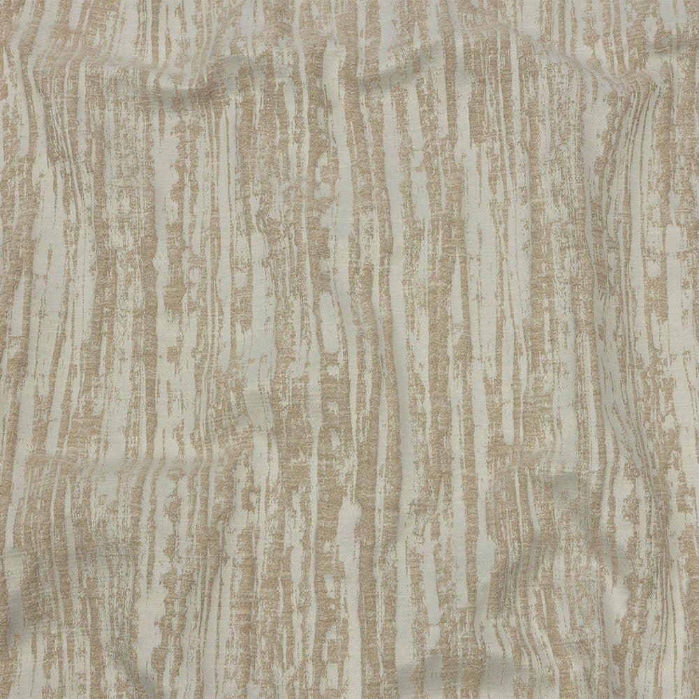 Recycled Polyester Drapery Jacquard - Champagne Striated - British Imported