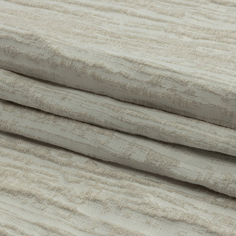 Recycled Polyester Drapery Jacquard - Ivory Striated - British Imported