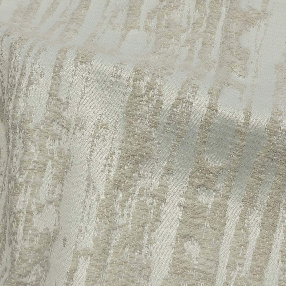 Recycled Polyester Drapery Jacquard - Ivory Striated - British Imported