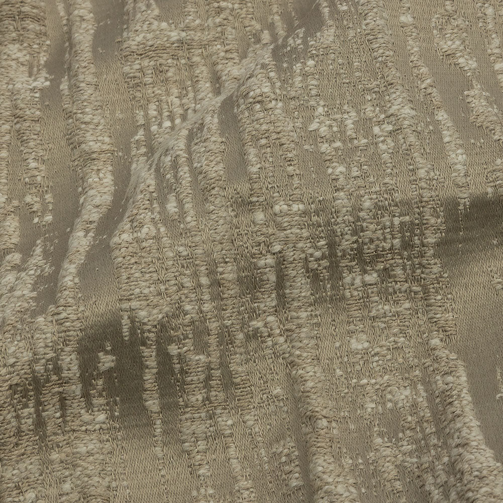 Recycled Polyester Drapery Jacquard - Latte Striated - British Imported