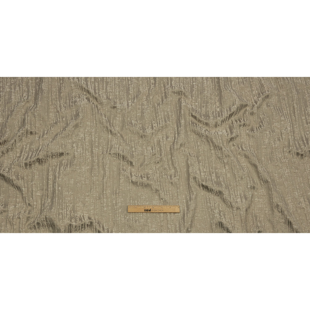 Recycled Polyester Drapery Jacquard - Latte Striated - British Imported