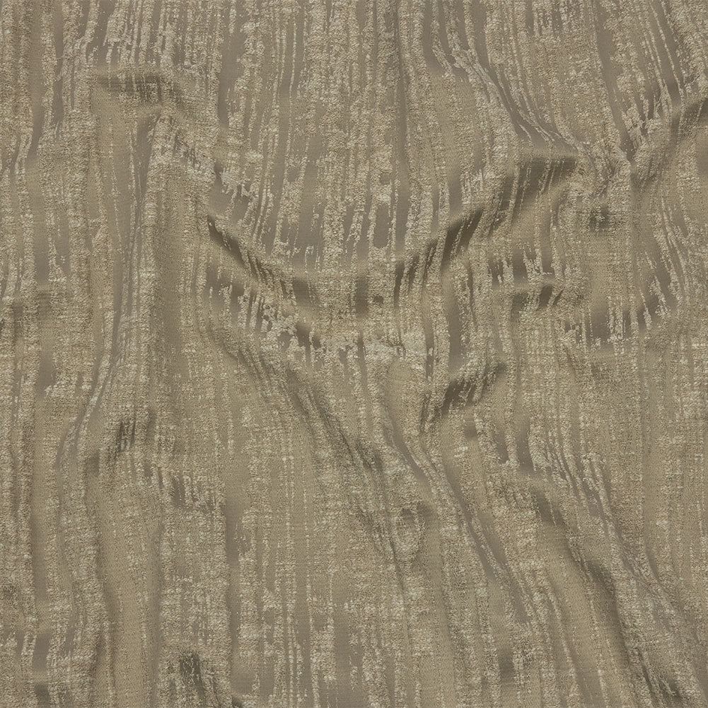Recycled Polyester Drapery Jacquard - Latte Striated - British Imported