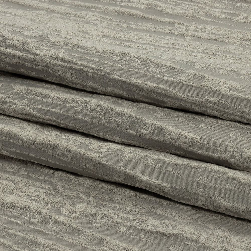 Recycled Polyester Drapery Jacquard - Silver Striated - British Imported