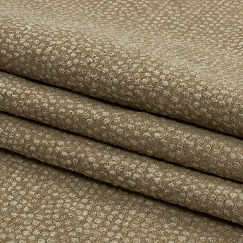 Recycled Polyester Drapery Jacquard - Caramel Spotted - British Imported
