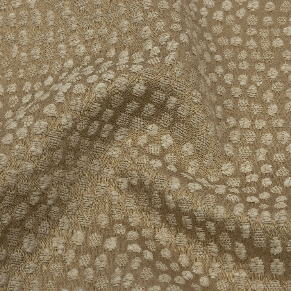 Recycled Polyester Drapery Jacquard - Caramel Spotted - British Imported