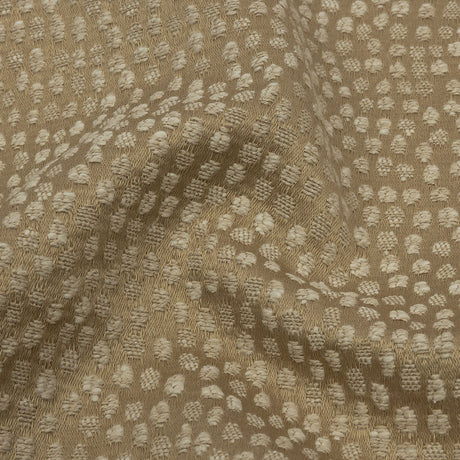 Recycled Polyester Drapery Jacquard - Caramel Spotted - British Imported