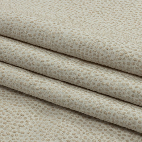 Recycled Polyester Drapery Jacquard - Champagne Spotted - British Imported