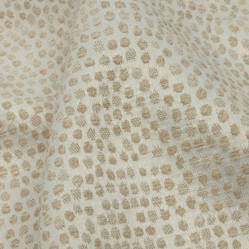 Recycled Polyester Drapery Jacquard - Champagne Spotted - British Imported