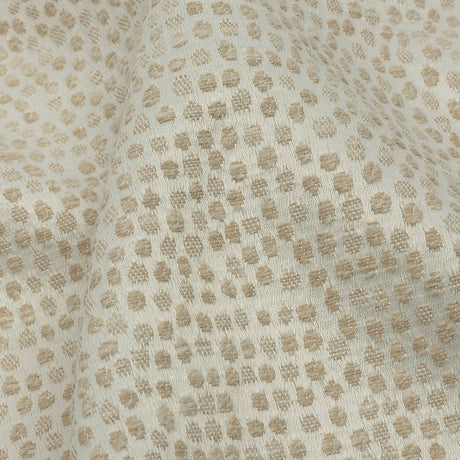 Recycled Polyester Drapery Jacquard - Champagne Spotted - British Imported