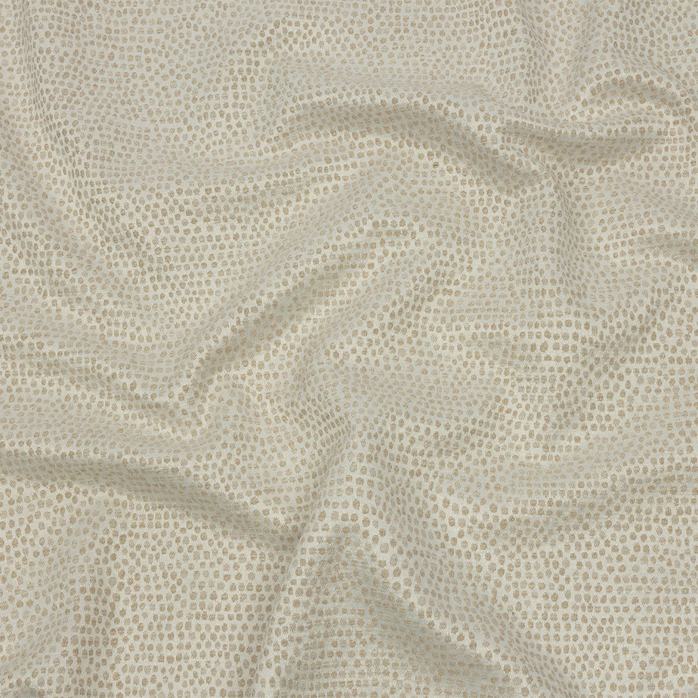 Recycled Polyester Drapery Jacquard - Champagne Spotted - British Imported