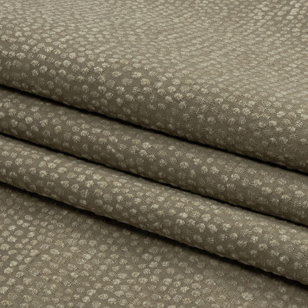 Recycled Polyester Drapery Jacquard - Latte Spotted - British Imported