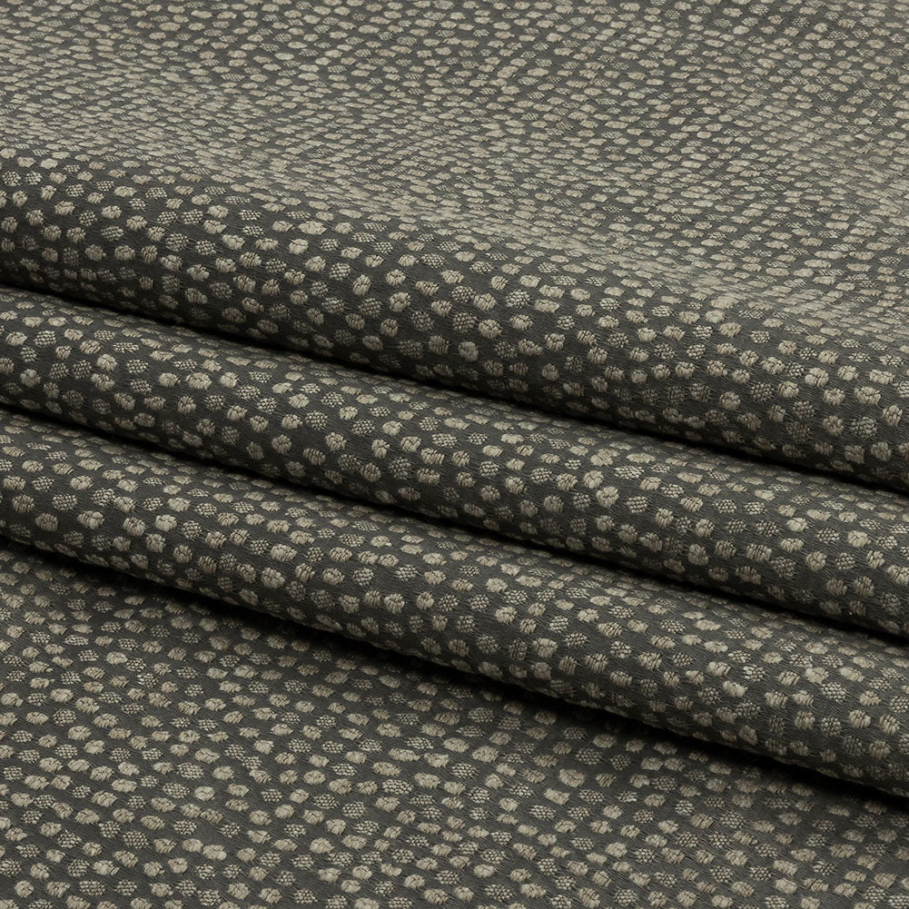 Recycled Polyester Drapery Jacquard - Mole Spotted - British Imported