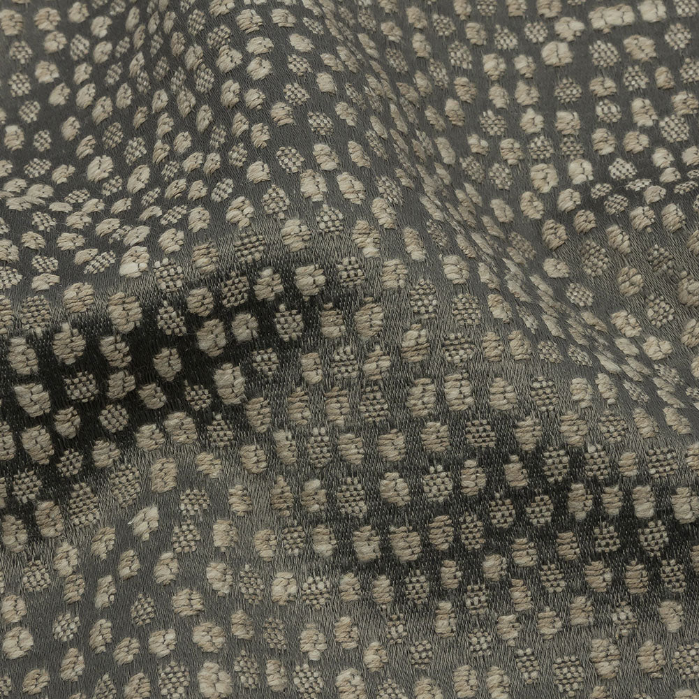 Recycled Polyester Drapery Jacquard - Mole Spotted - British Imported