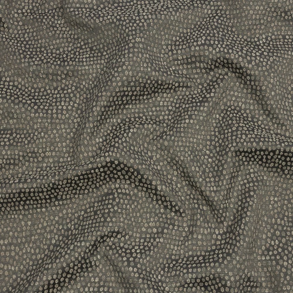 Recycled Polyester Drapery Jacquard - Mole Spotted - British Imported