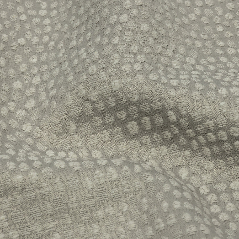 Recycled Polyester Drapery Jacquard - Silver Spotted - British Imported