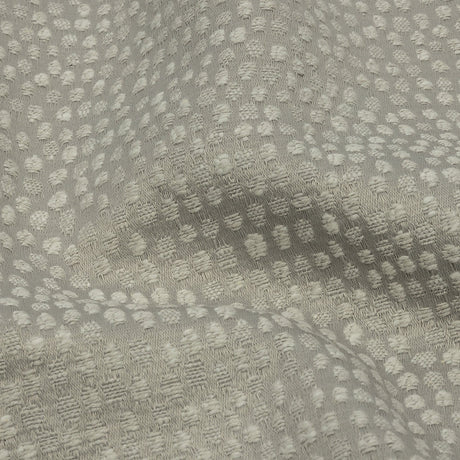 Recycled Polyester Drapery Jacquard - Silver Spotted - British Imported