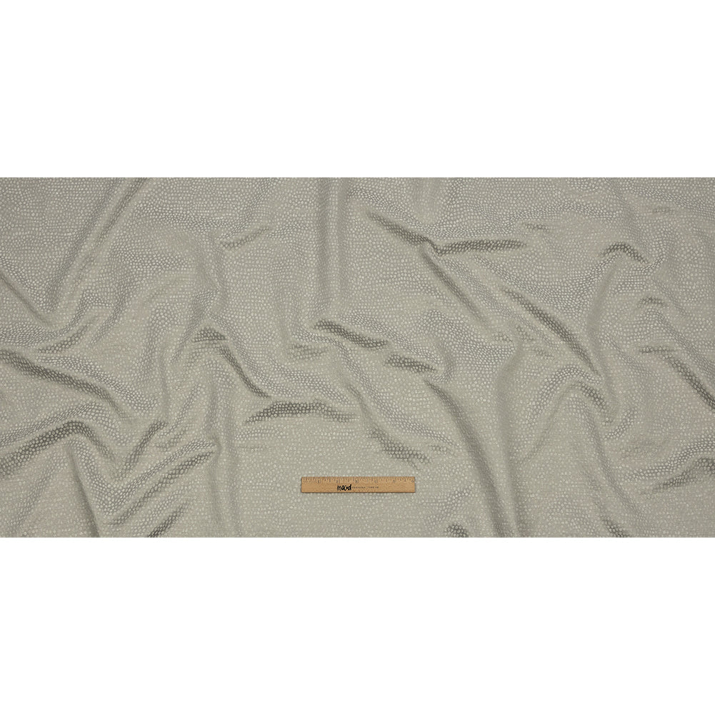 Recycled Polyester Drapery Jacquard - Silver Spotted - British Imported