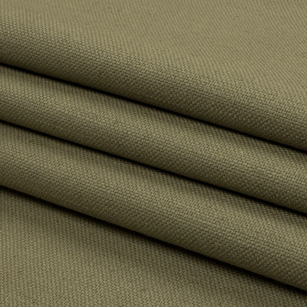 Heavyweight Linen Woven - Olive - British Imported
