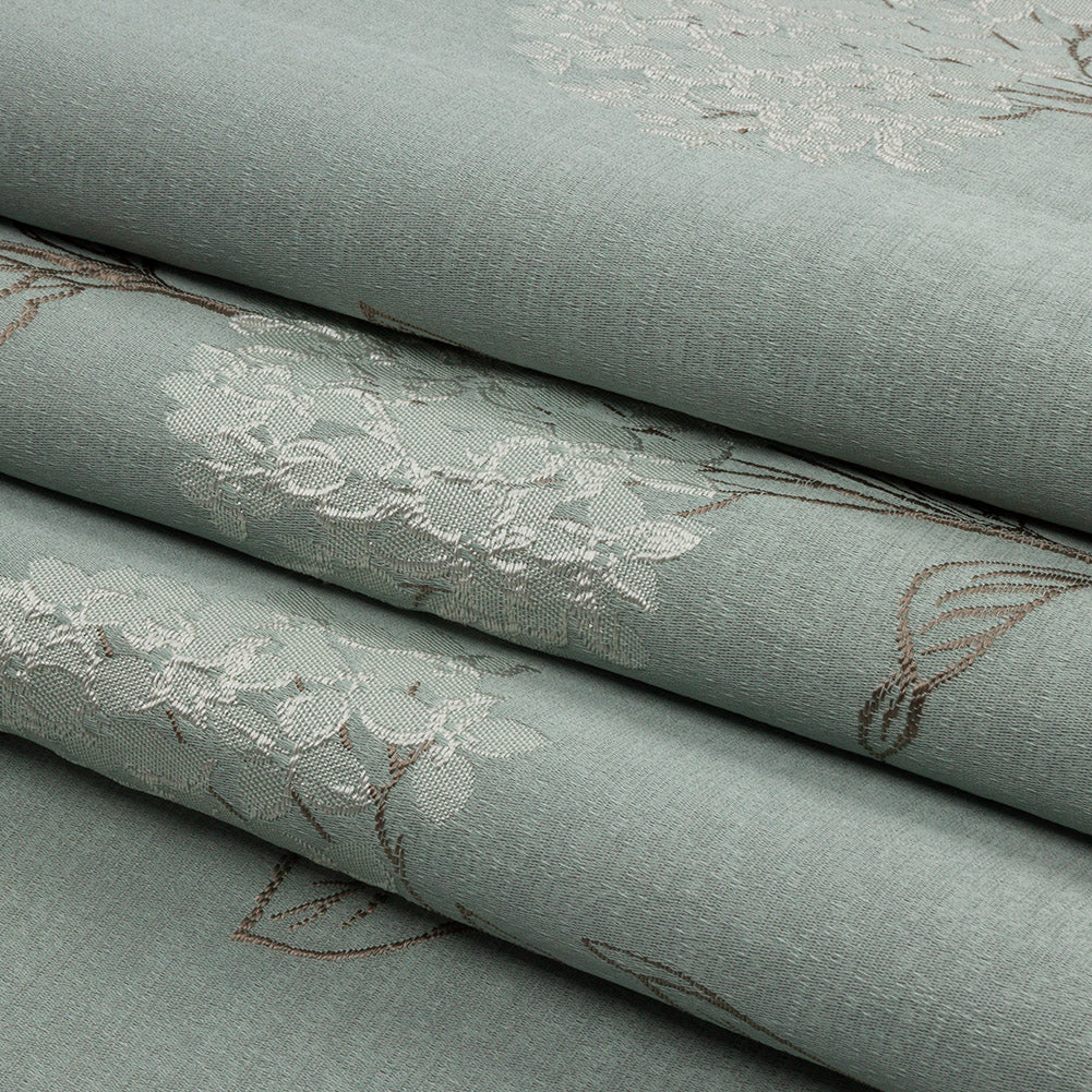 Drapery Jacquard - Mineral Hydrangea Stems - British Imported