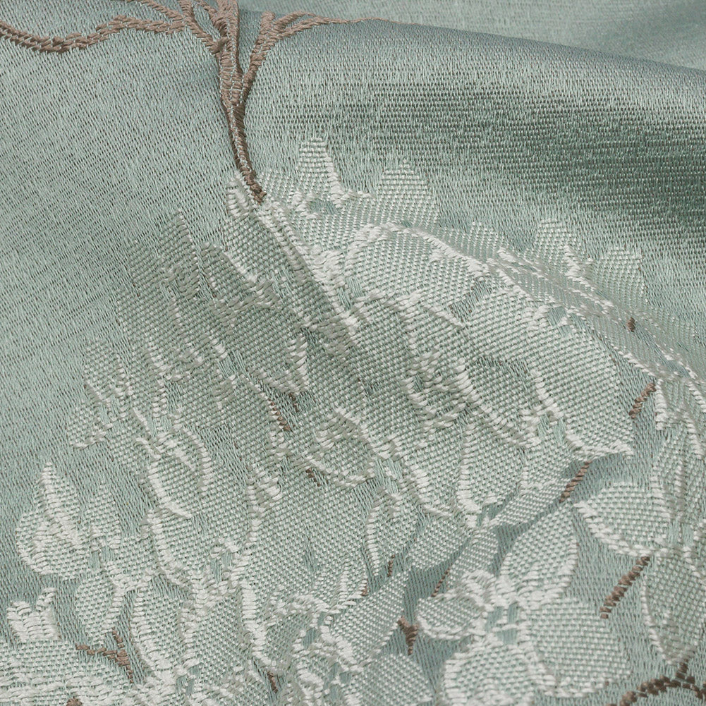 Drapery Jacquard - Mineral Hydrangea Stems - British Imported