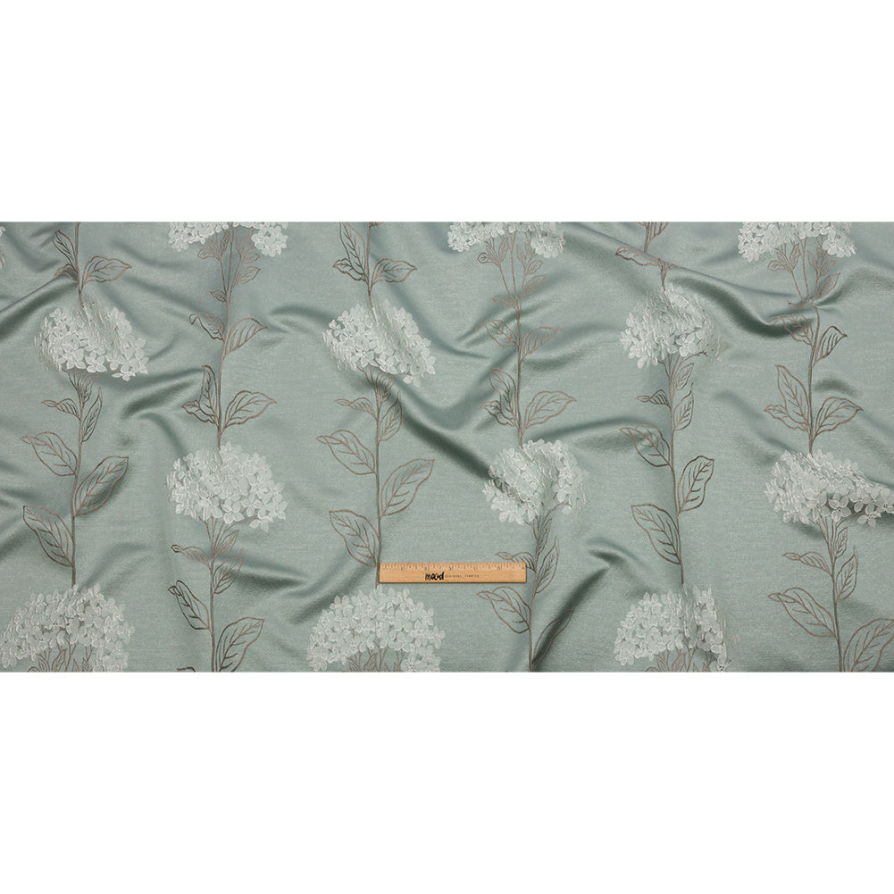 Drapery Jacquard - Mineral Hydrangea Stems - British Imported