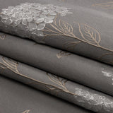 Drapery Jacquard - Shadow Hydrangea Stems - British Imported