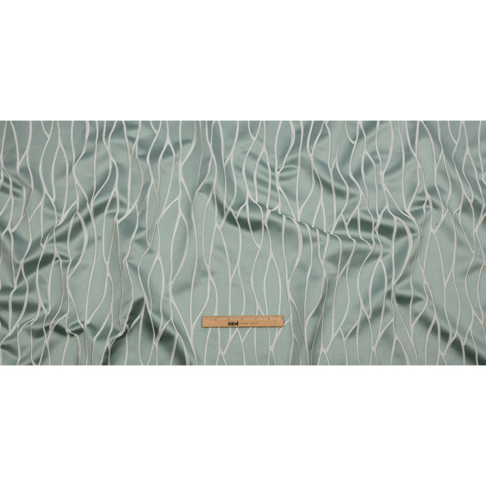 Satin-Faced Drapery Jacquard - Mineral Rippling Lines - British Imported