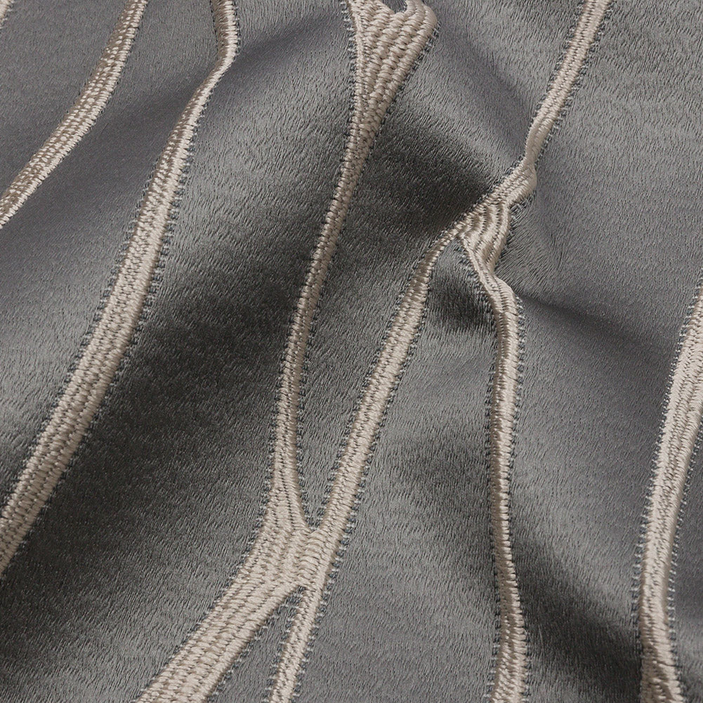 Satin-Faced Drapery Jacquard - Shadow Rippling Lines - British Imported