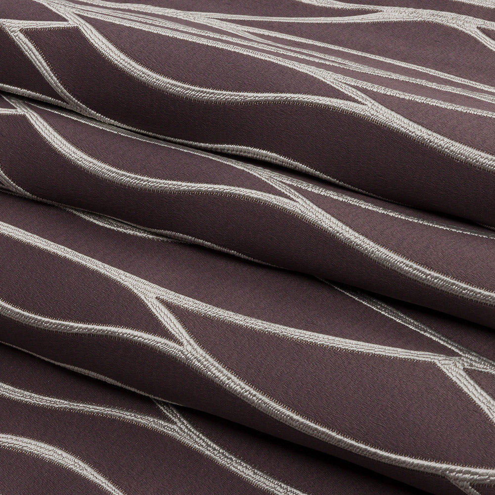 Satin-Faced Drapery Jacquard - Thistle Rippling Lines - British Imported