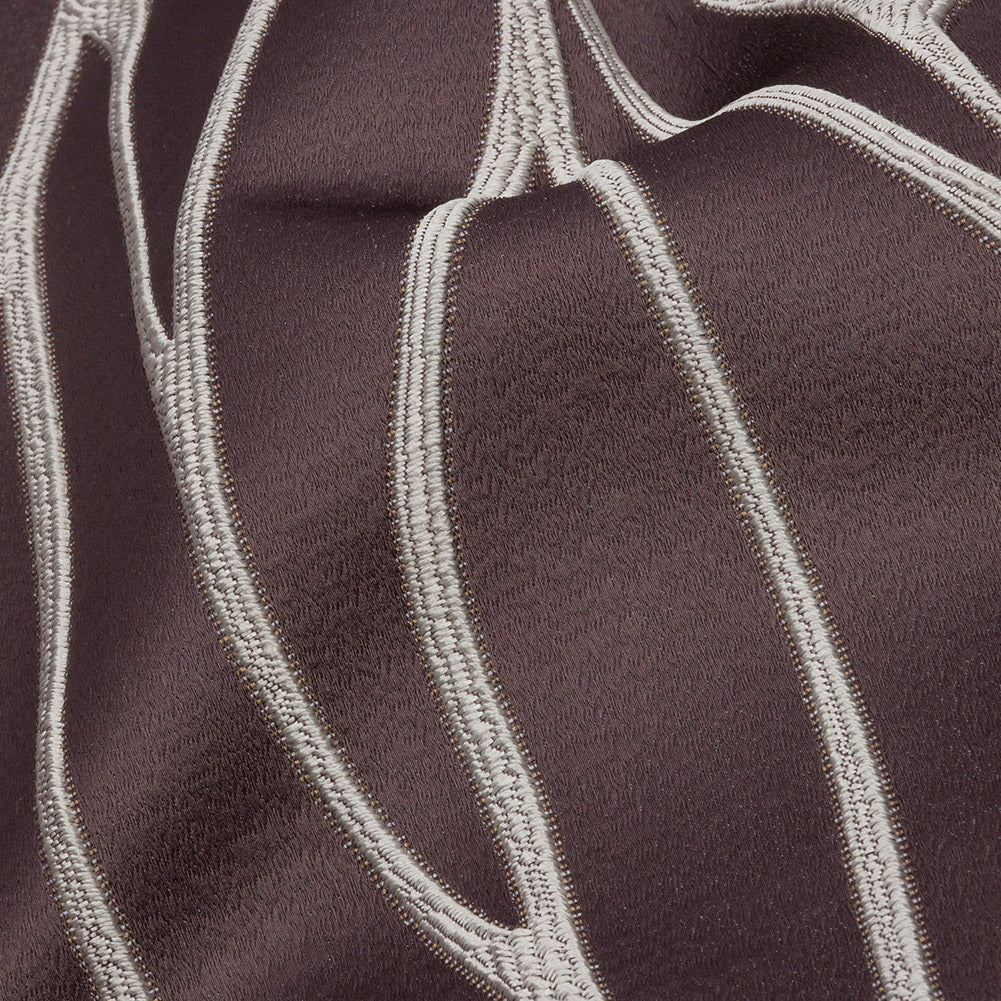 Satin-Faced Drapery Jacquard - Thistle Rippling Lines - British Imported