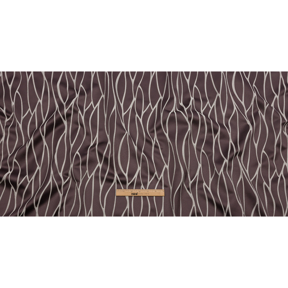 Satin-Faced Drapery Jacquard - Thistle Rippling Lines - British Imported