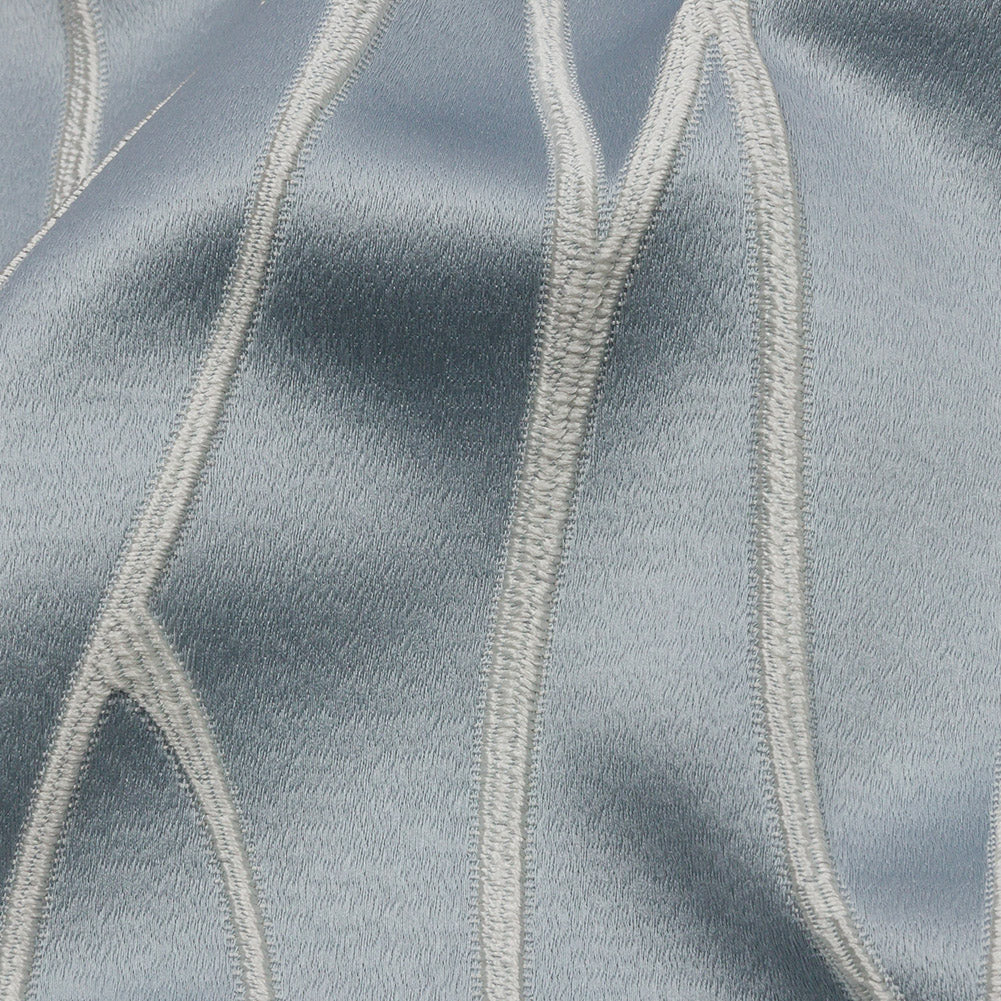 Satin-Faced Drapery Jacquard - Wedgewood Rippling Lines - British Imported