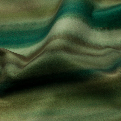 Printed Polyester Velvet - Olive Painterly Stripes - British Imported