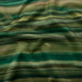 Printed Polyester Velvet - Olive Painterly Stripes - British Imported