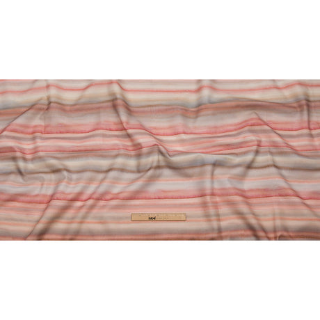 Cotton Canvas Print - Shell Painterly Stripes - British Imported