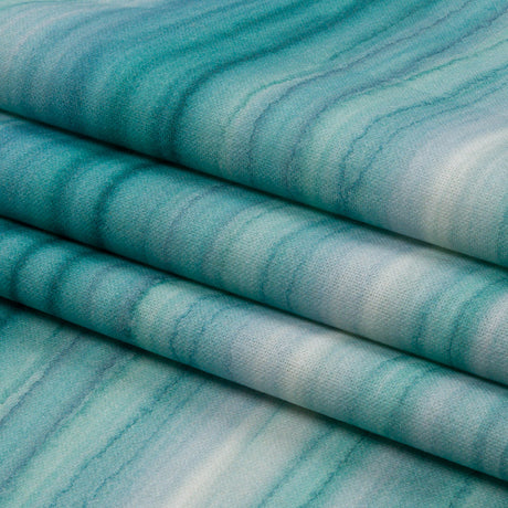 Cotton Canvas Print - Verdigris Painterly Stripes - British Imported