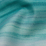 Cotton Canvas Print - Verdigris Painterly Stripes - British Imported