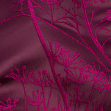Satin-Faced Drapery Jacquard - Damson Fennel Flowers - British Imported