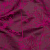 Satin-Faced Drapery Jacquard - Damson Fennel Flowers - British Imported