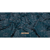 Satin-Faced Drapery Jacquard - Navy Fennel Flowers - British Imported