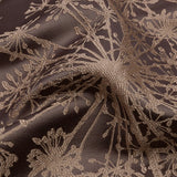 Satin-Faced Drapery Jacquard - Mocha Fennel Flowers - British Imported