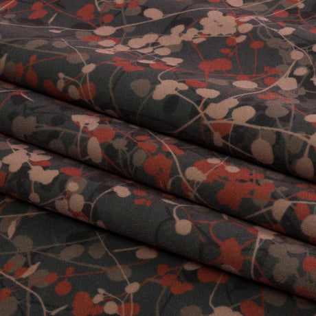 Printed Polyester Velvet - Mole Berry Vines - British Imported